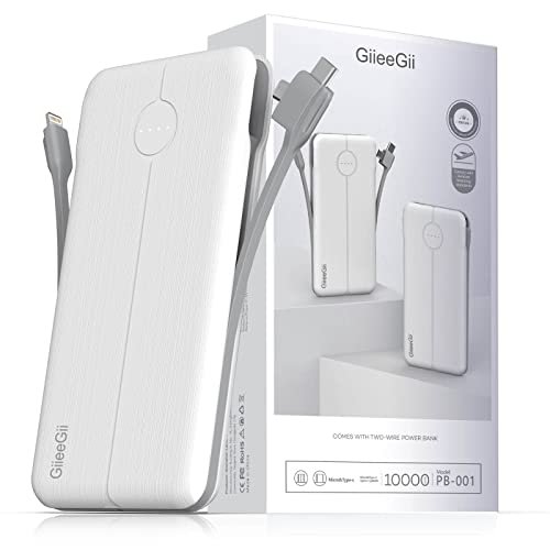 GiieeGii Portable Charger with Built in Cable