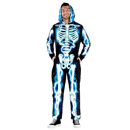 Morph Electric Skeleton Costume Men, Mens Skeleton Costume Adult Skeleton Jumpsuit Men, Mens Skeleton Costumes