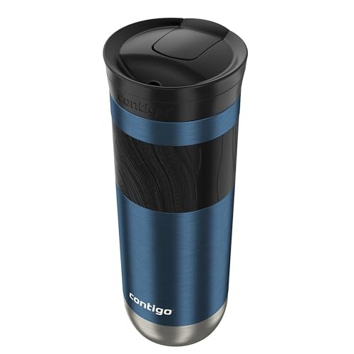 Contigo Byron 2.0 Stainless Steel Travel Mug with Snapseal Lid and Grip 20oz, Blueberry, Great for hot and cold beverages