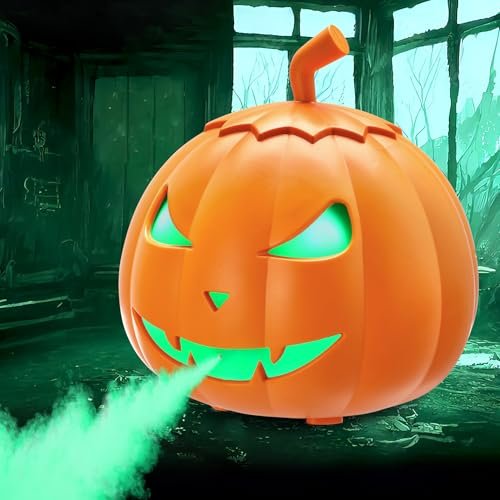 TCFUNDY 800W Fog Machine with Lights, Pumpkin Smoke Machine with 12 Colors LED Lights, Fog Maker with Remote for Halloween Front Porch Decor Haunted House Party Stage
